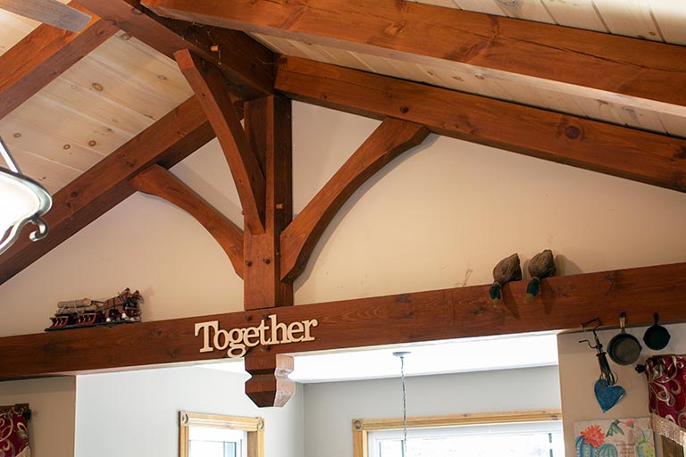 Timber Frame with tongue and groove ceiling